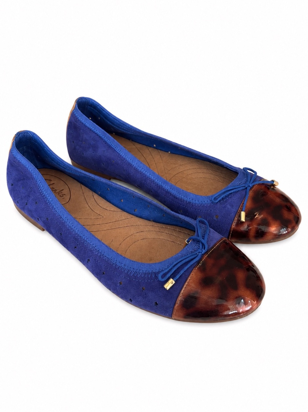 Clarks Indigo Valley Stone Ballet Flats – Women’s Size 7.5M – Cobalt Blue Suede